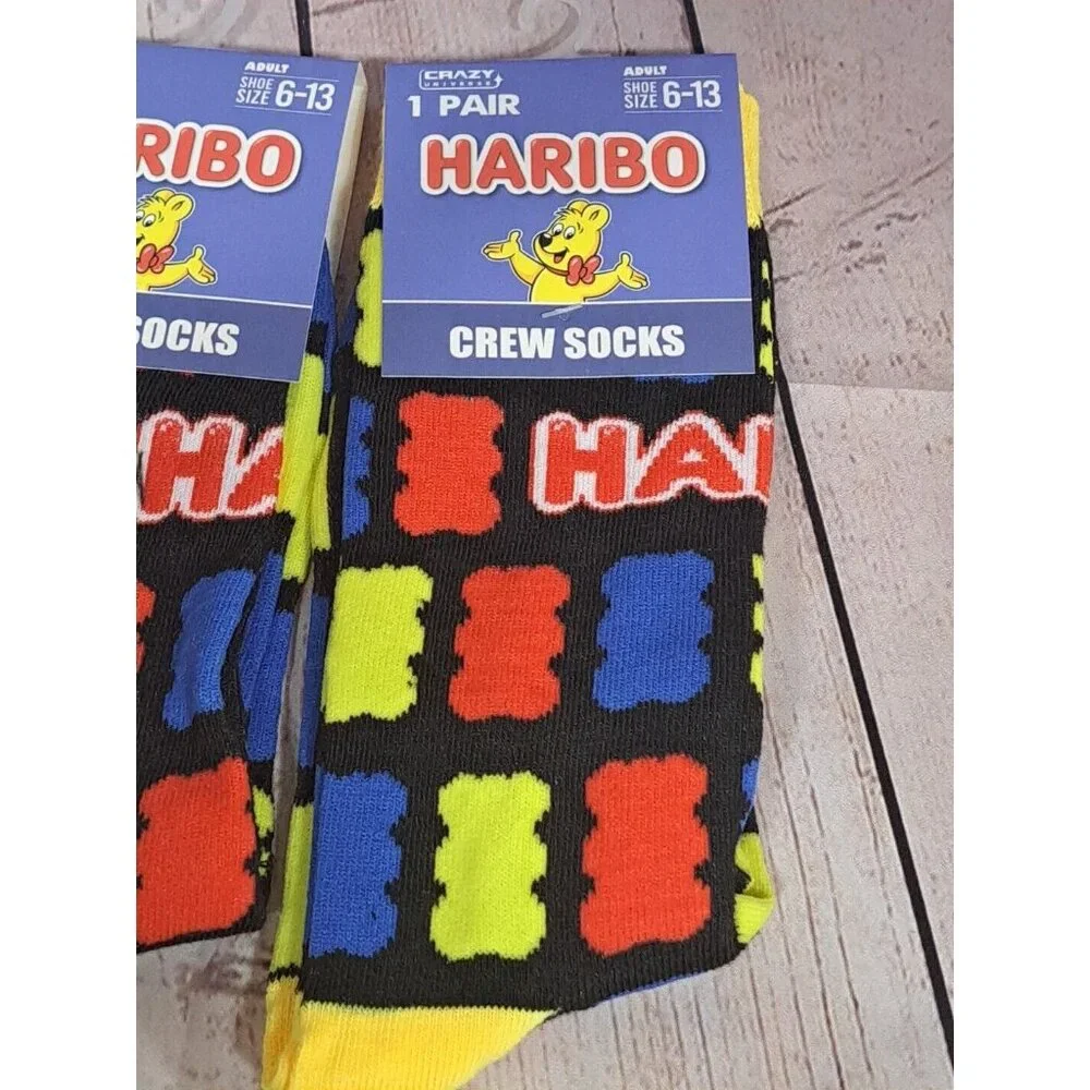 Lot Of 3 Pair, Haribo Bear Odd Sox Crazy Socks Mens‎  Size 6-12 Crew Socks NWT